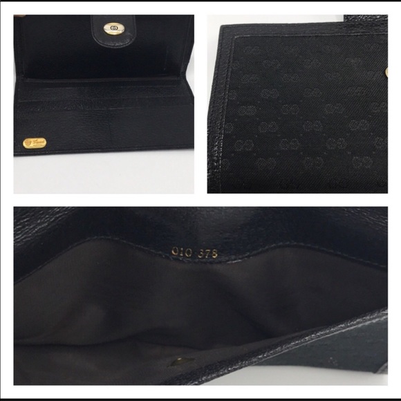 Gucci Monogram Leather & Canvas Wallet - Picture 6 of 8